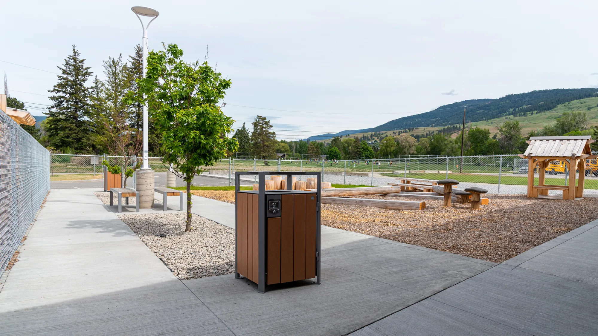 Wishbone Skyline Waste Receptacles at the YMCA in Lake Country B