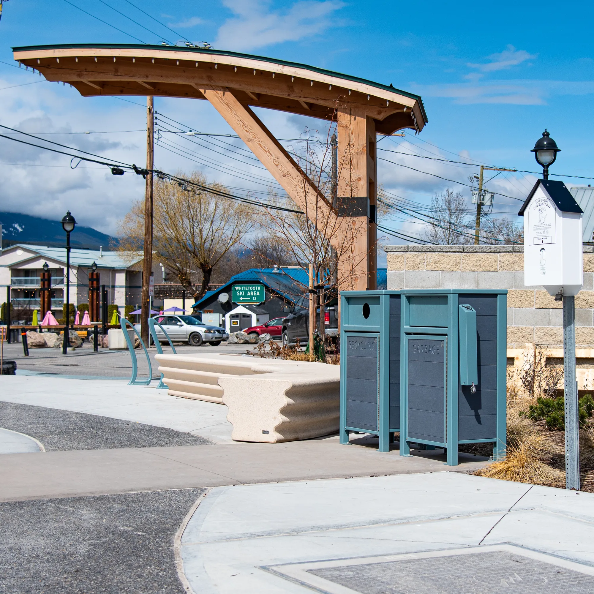 Wishbone Urban Form Slim Line Waste Receptacles in Golden BC