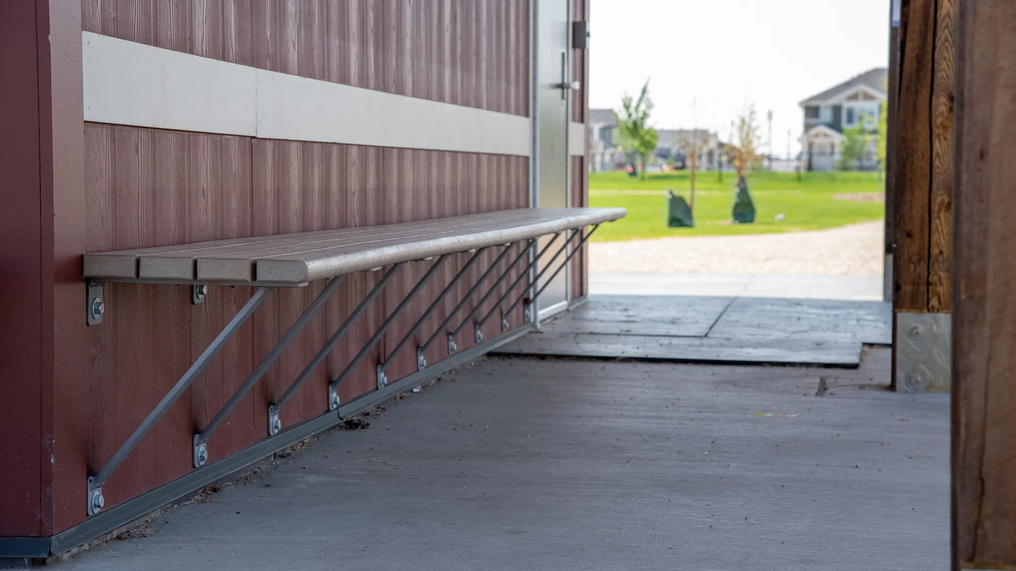 Wishbone Standard Wall Bench at Horizon Station Park in Regina S