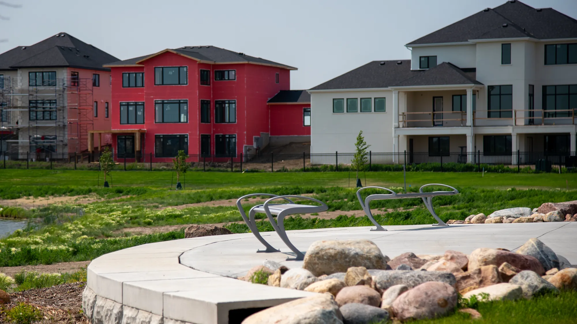 Wishbone Tenaj Backless Benches at Brighton Community in Saskato