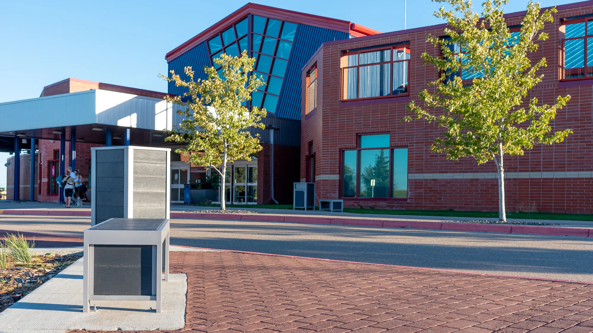 Wishbone Urban Form Backless Benches and Waste Receptacles at th