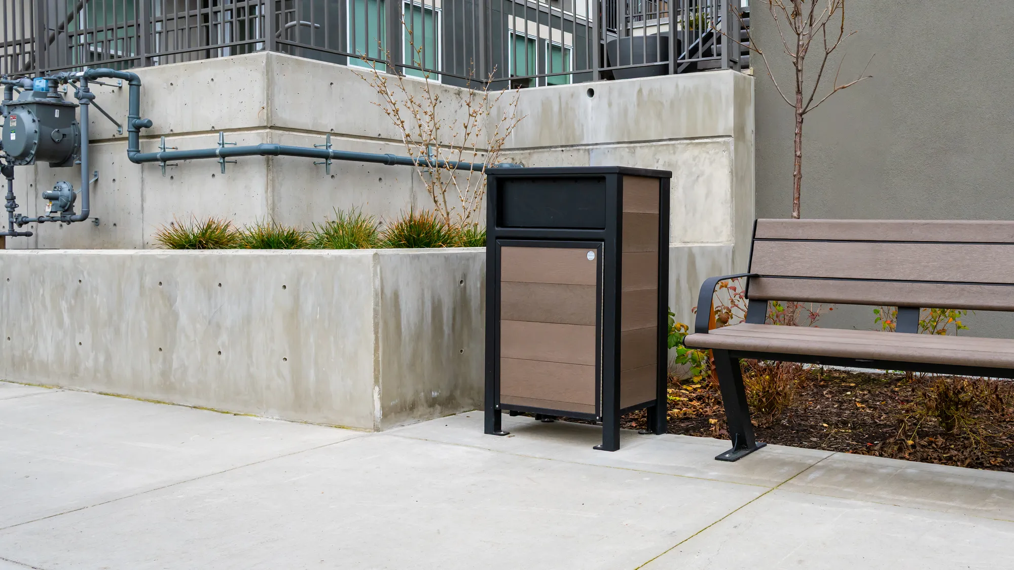 Wishbone Urban Form Slim Line Waste Receptacle at The Abour at L