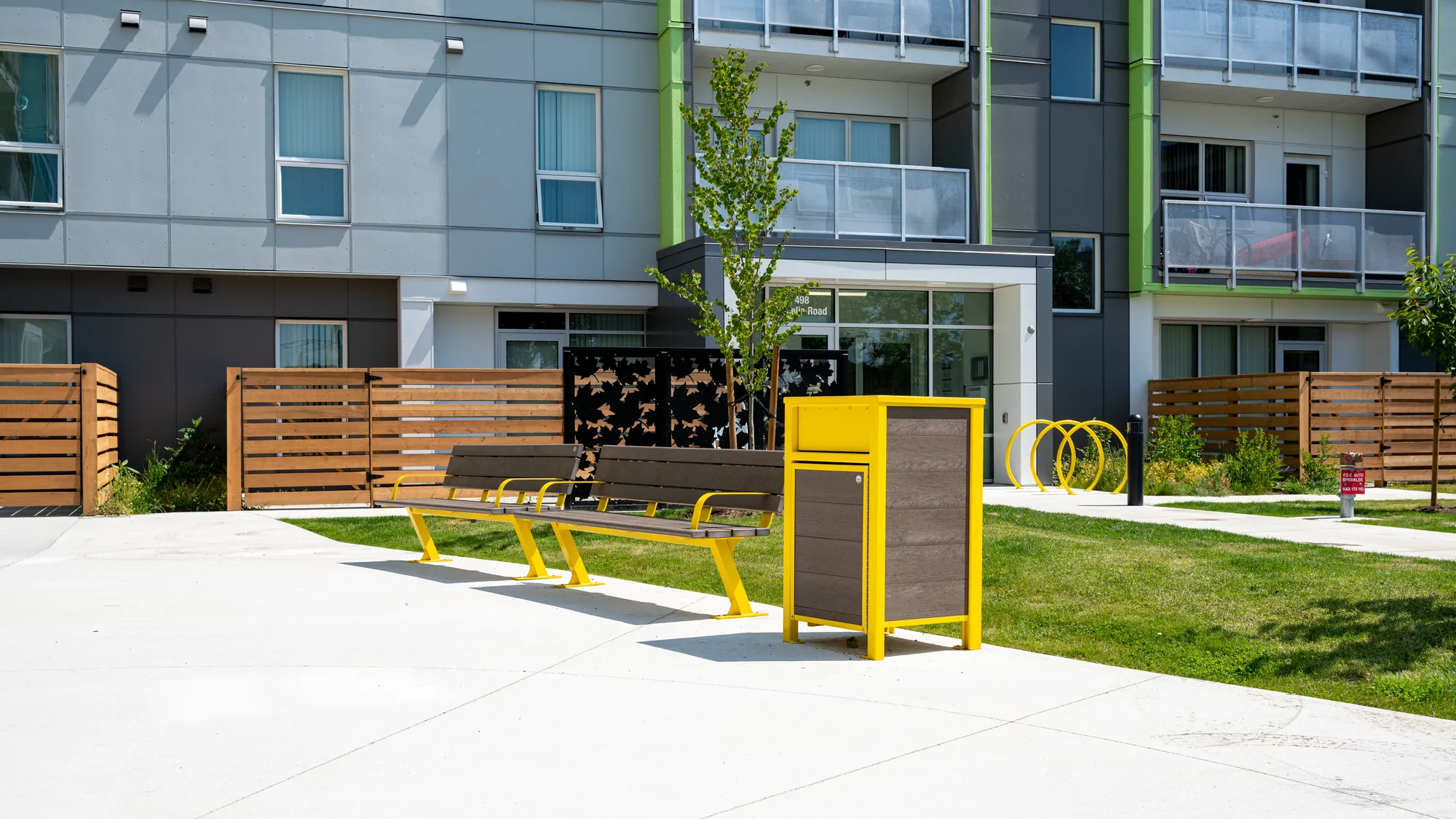 Wishbone Urban Form Waste Receptacle, Bayview Benches and Loop B