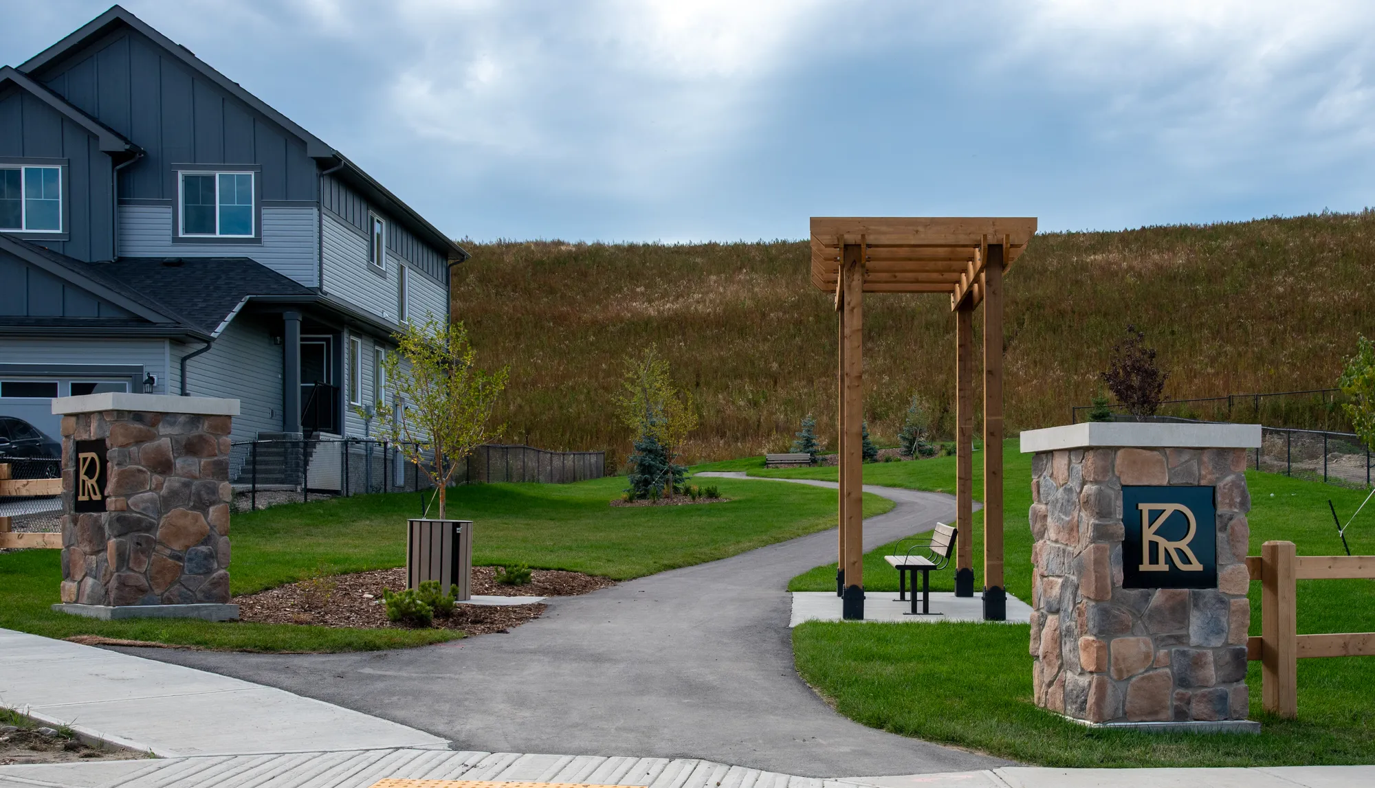 Wishbone West End Waste Receptacle at Key Ranch Community in Air