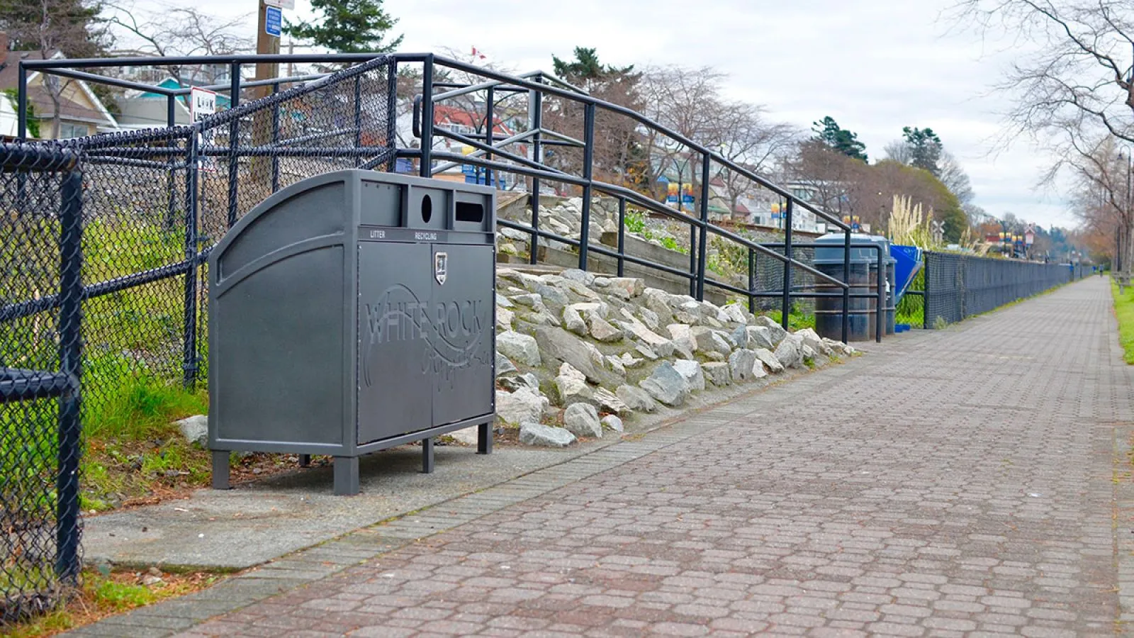 Custom Modena Tripple All Metal Waste and Recycling Station for the City of White Rock