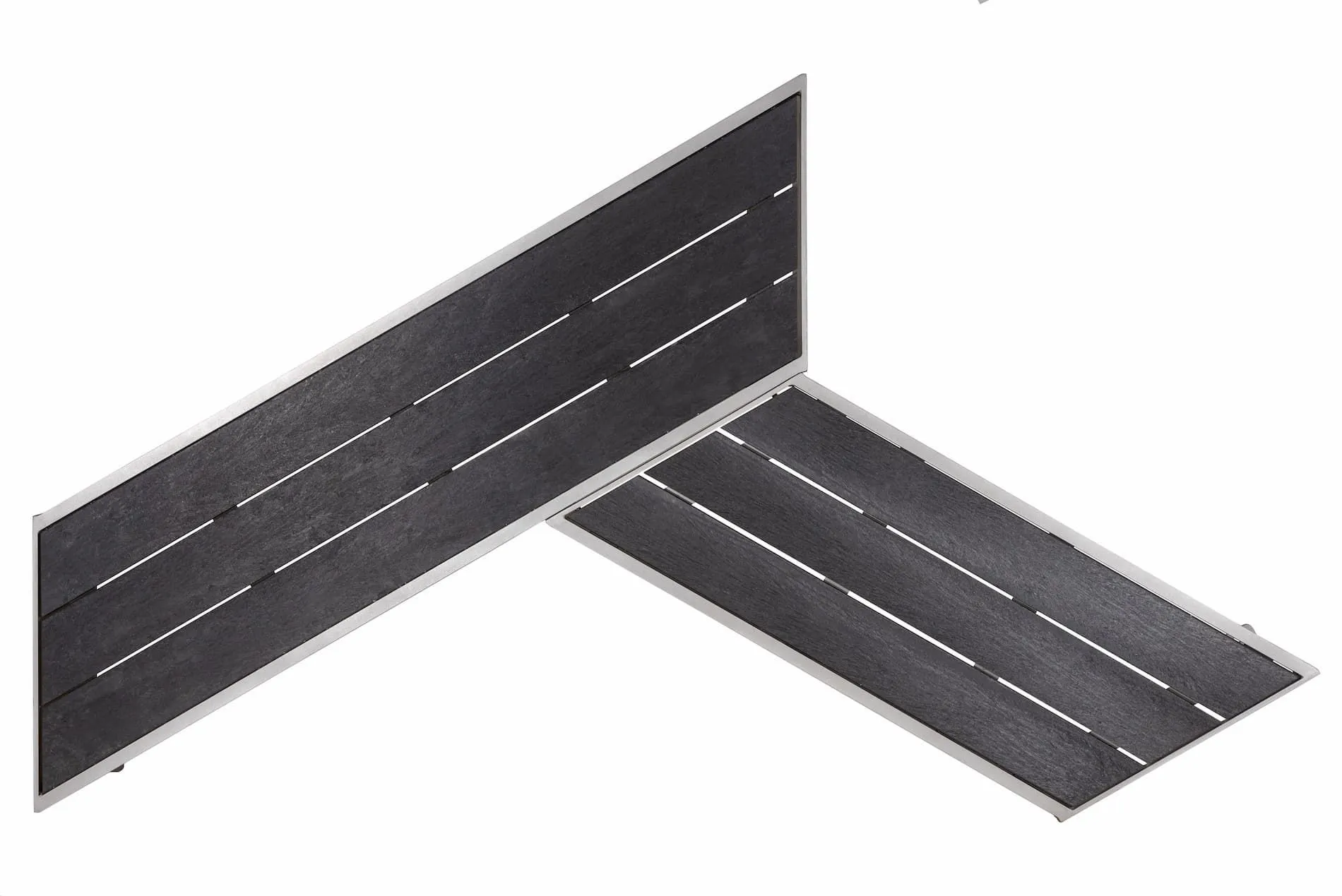 Mackenzie Backless Bench with a recycled plastic lumber seat and metal frame. This bench offers a simple and durable seating solution for various outdoor spaces.