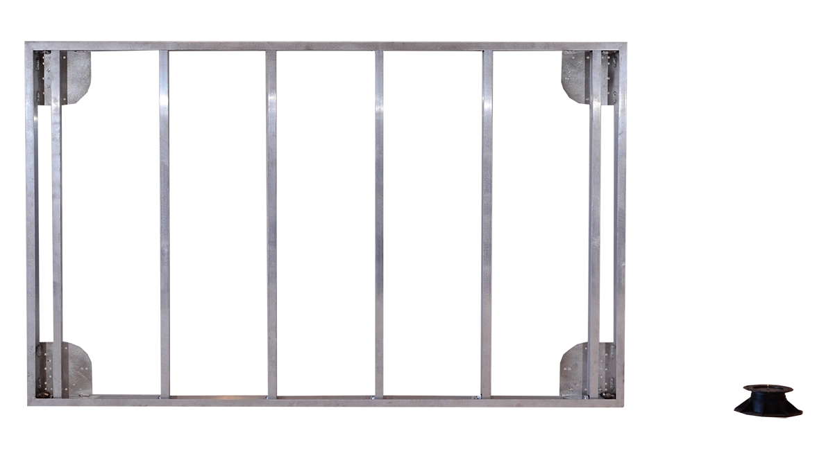 Perma-Walk frame made of aluminum. This frame is designed to provide a stable and durable base for walkways and other outdoor surfaces.