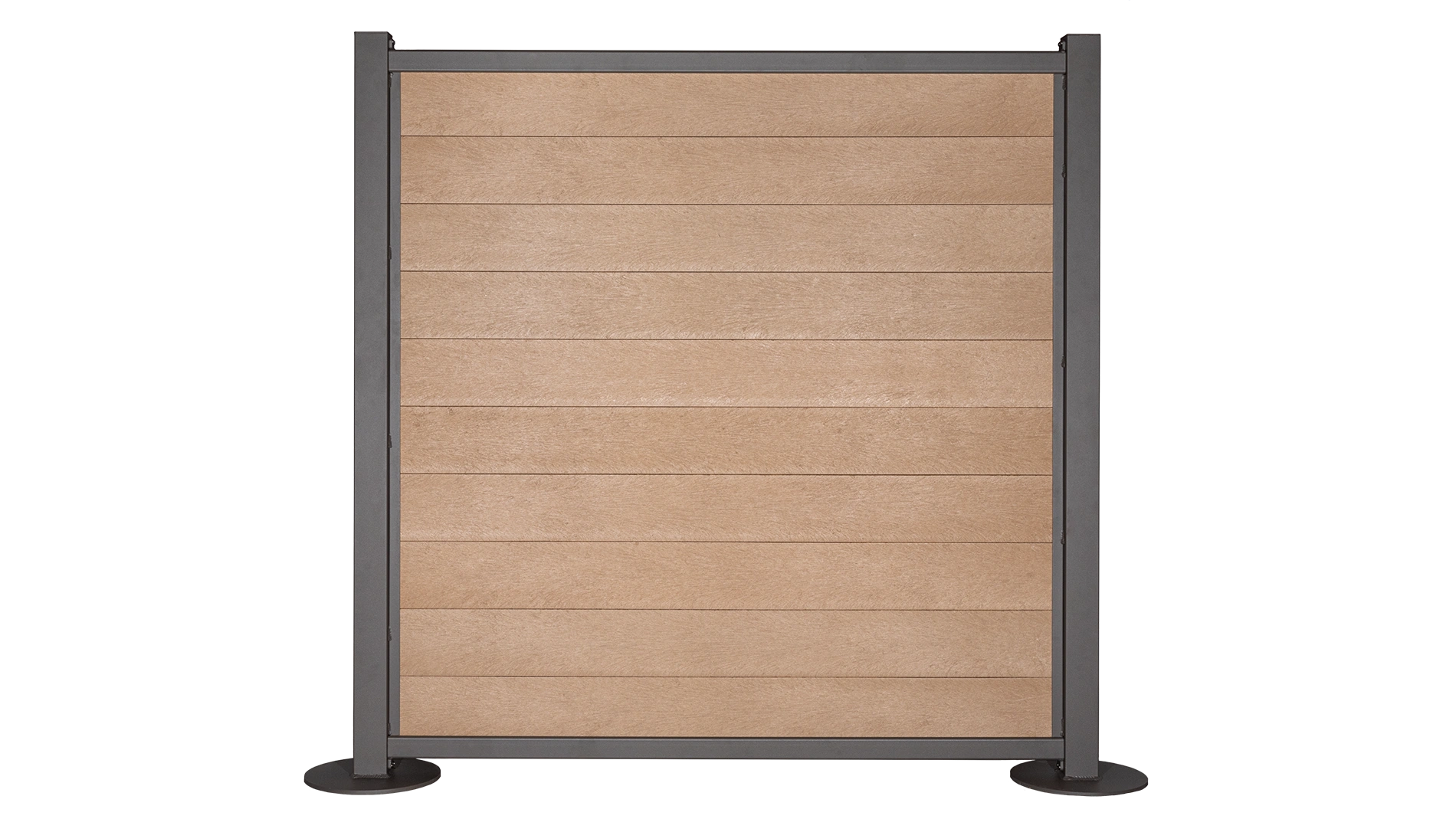 Perma-Screen provides privacy and wind protection with recycled plastic lumber infill and a powder-coated frame. This site accent is durable and low-maintenance.