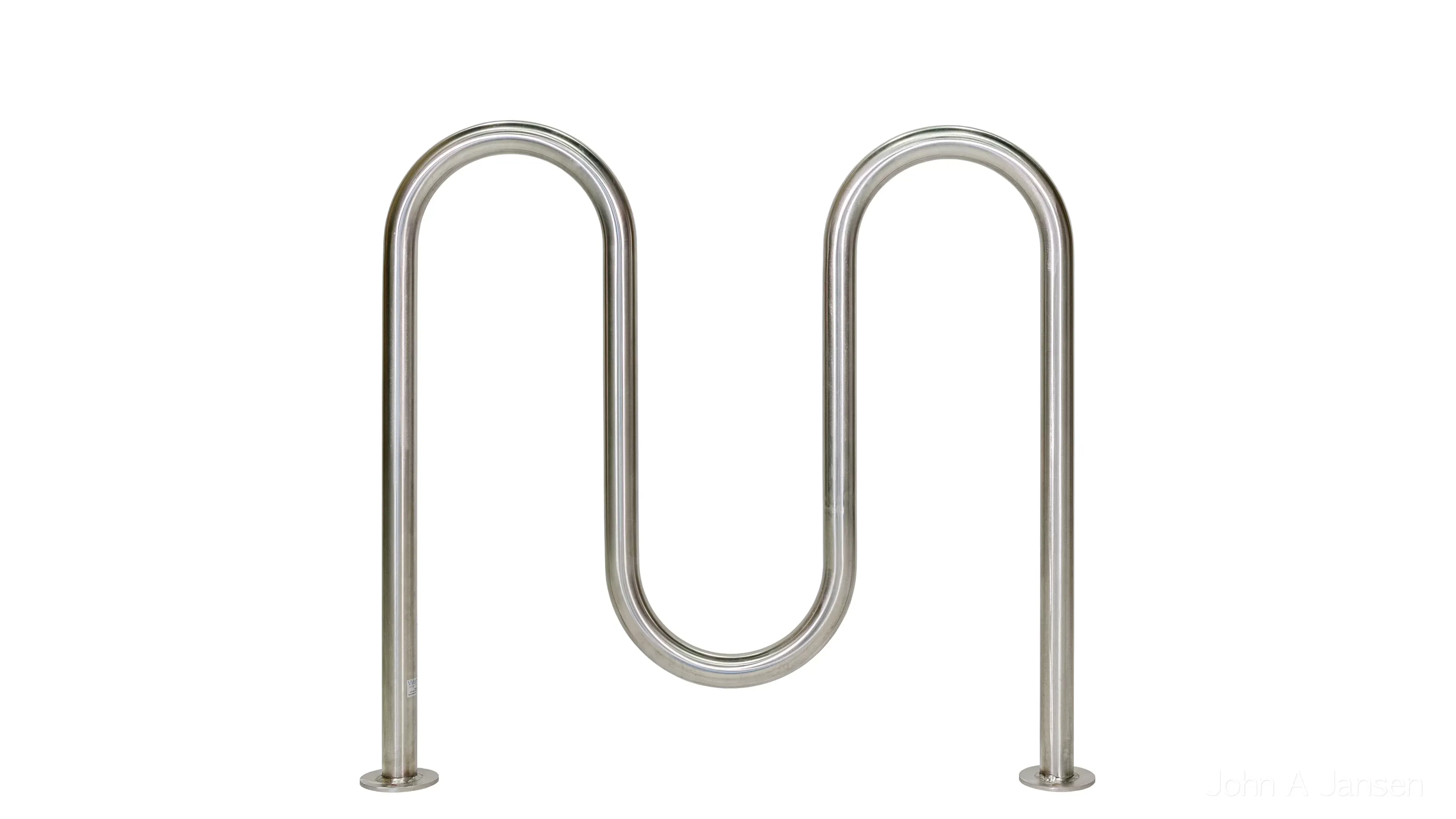 The Surf bike rack provides secure parking for up to 5 bikes. Its stainless steel construction offers durability and a modern aesthetic.