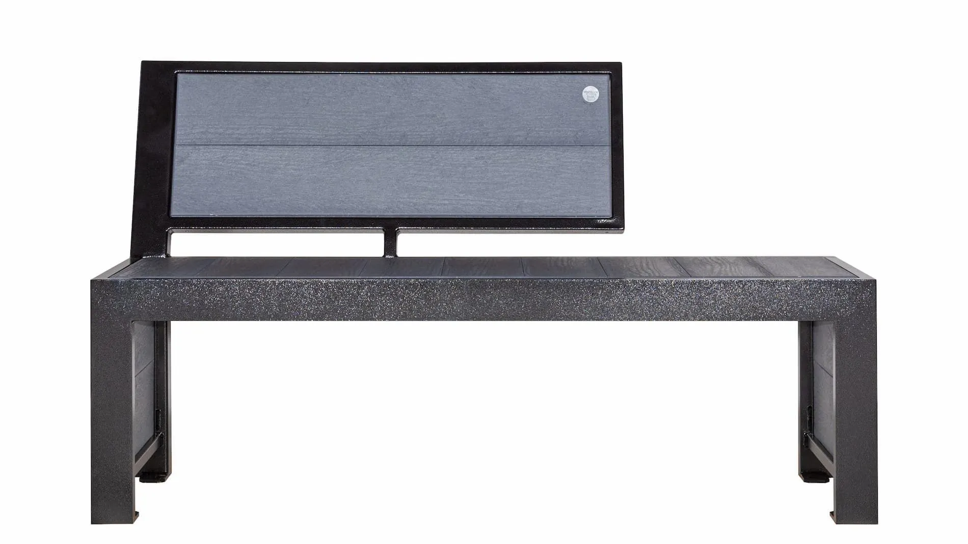 The Urban Form Bench features a modern design with recycled plastic lumber and a powder-coated metal frame. This bench provides comfortable and stylish seating for any outdoor space.