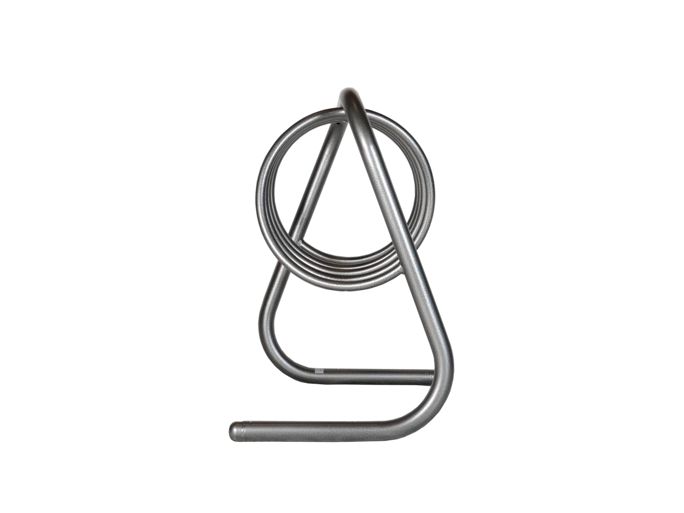 Spiral bike rack for secure parking. The rack features a circular design with a sleek, powder-coated finish.