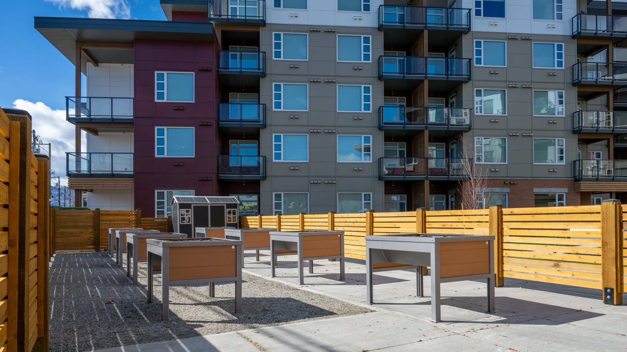 Wishbone Rutherford 2 Space Wheelchair Accessible Planters at the Residences on 5th in Peachland, BC