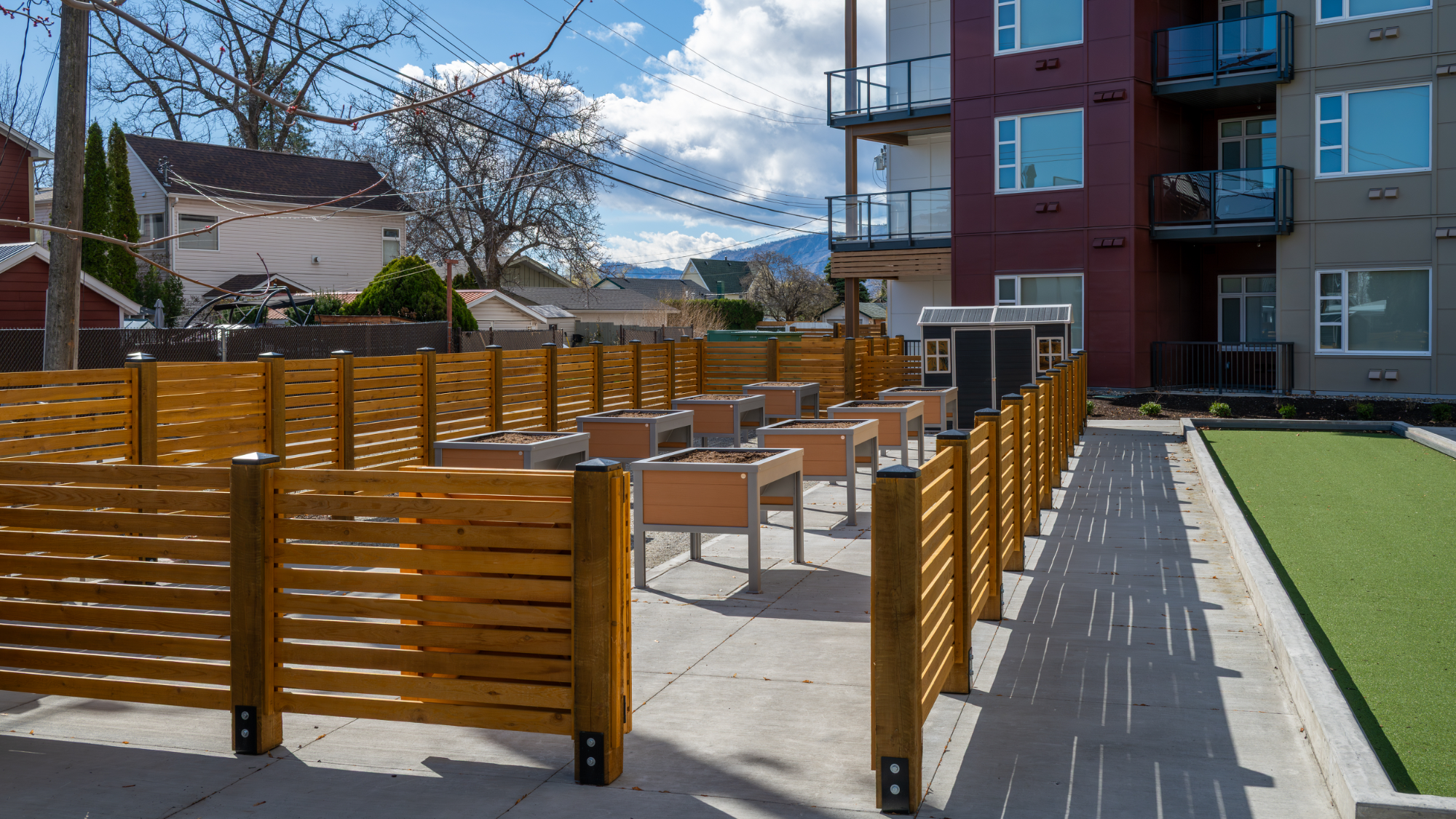 Wishbone Rutherford 2 Space Wheelchair Accessible Planters at the Residences on 5th in Peachland, BC