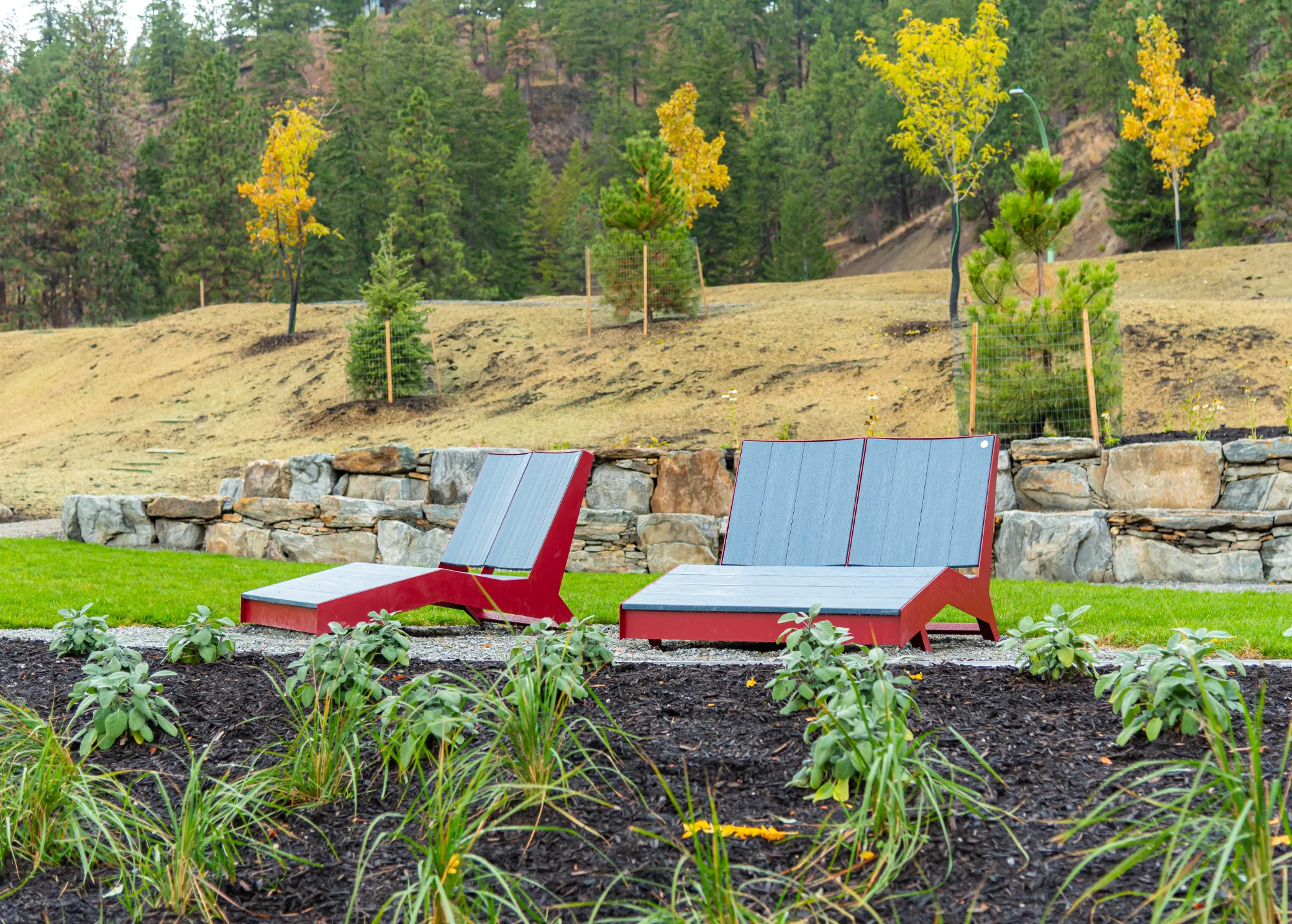 Wishbone JEM Double Chaise Loungers at Cara Glen Park in Kelowna