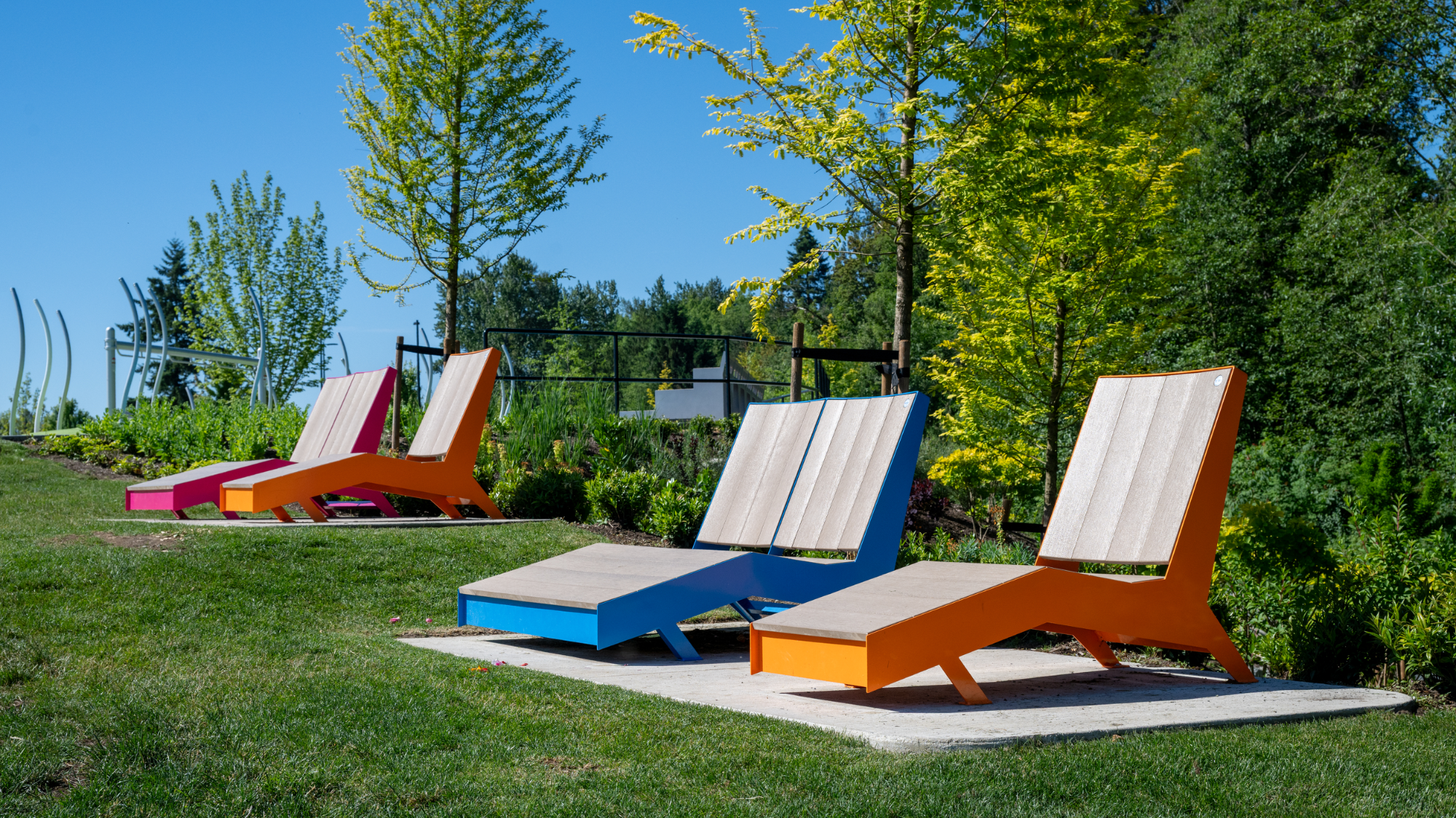 Wishbone JEM Single and Double Chaise Lounger at Yorkson Community Park in the Township of Langley