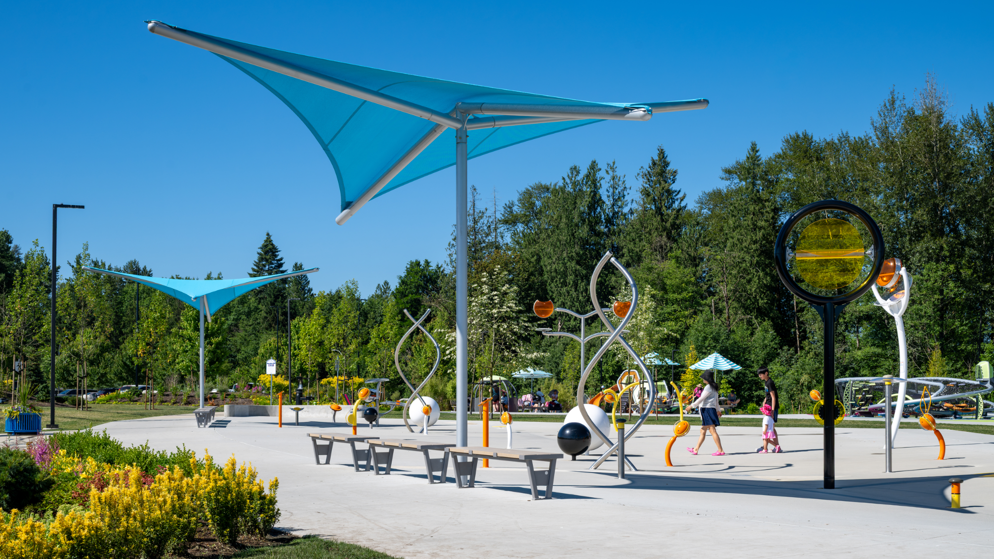 Wishbone Vincent Backless Benches at Yorkson Community Park in the Township of Langley