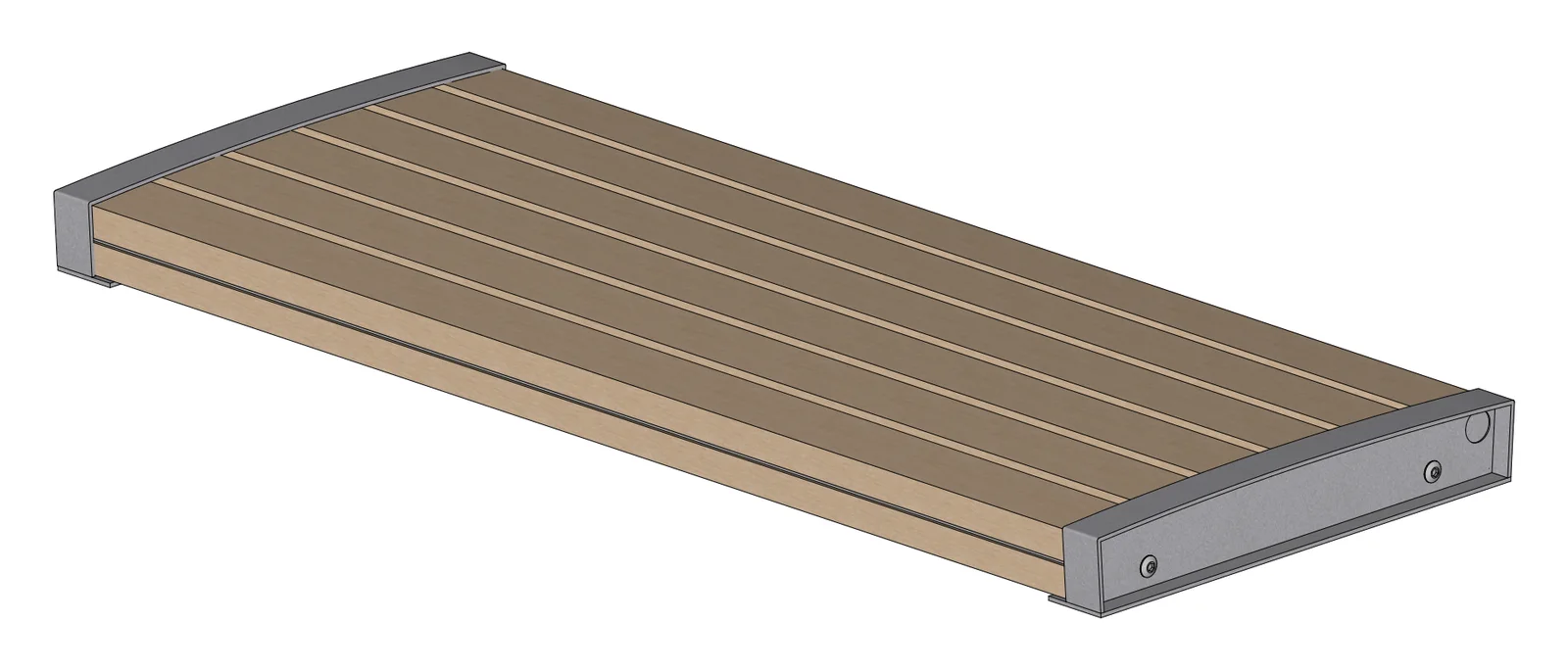 Beselt Backless Wall Top Bench 5ft (24" Wide)