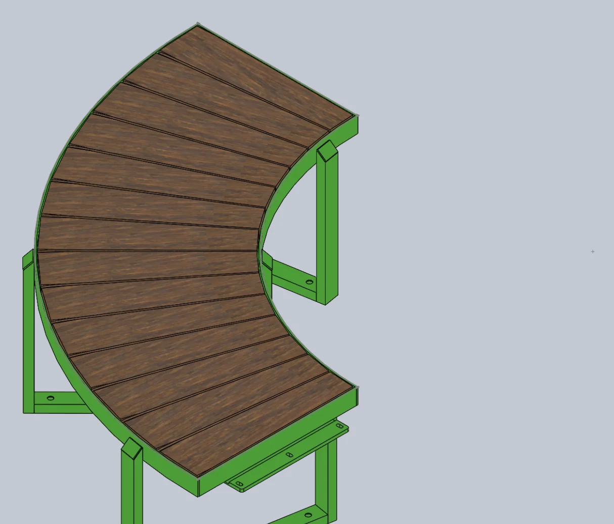 Ridgeline Curved Bench 1300mm Outside Radius - Light Bamboo