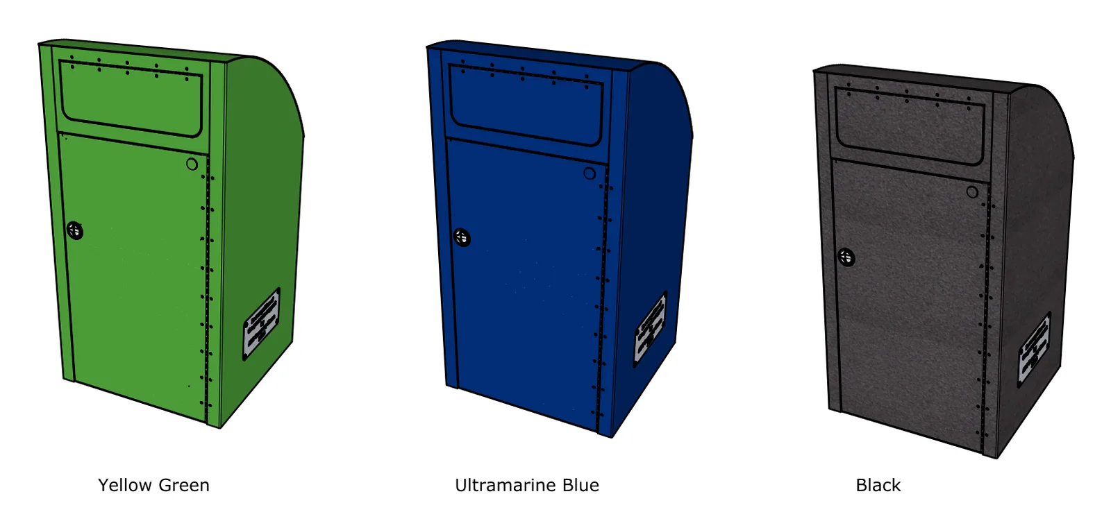Modena Curved Top 35 Gallon Toter Waste Receptacle