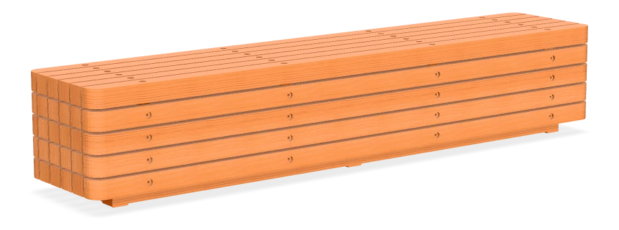 Timber Block Bench 8ft - Cedar