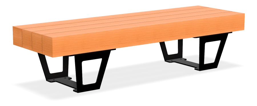 Wilderness Backless Bench 6' with 12" x 12" Cedar Lumber