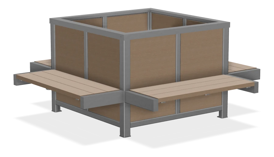 Rutherford Square Planter Bench