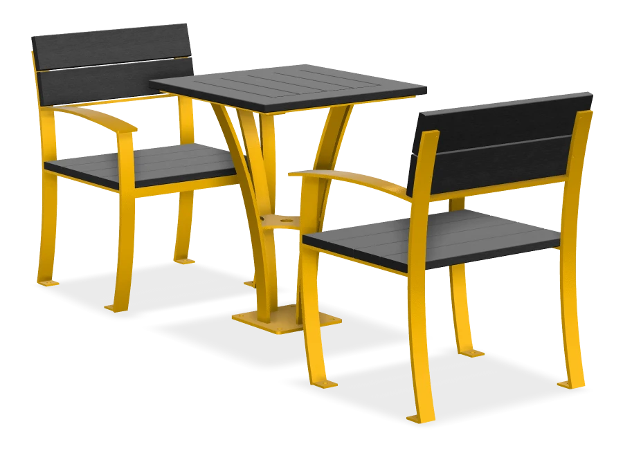 Mena 2 Seat Square Coffee Table Set