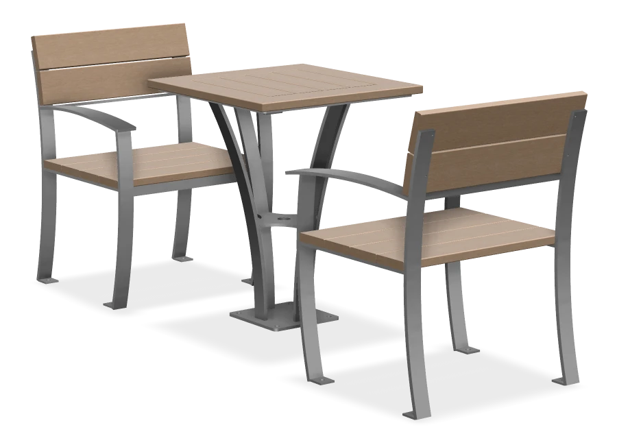 Mena 2 Seat Square Coffee Table Set