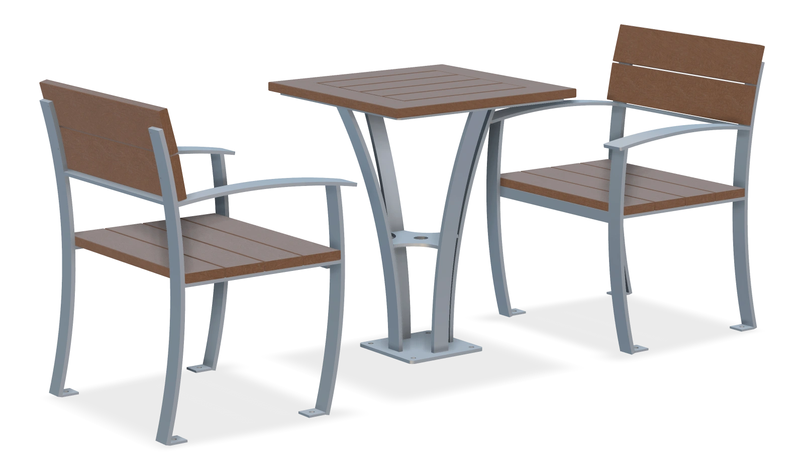 Mena 2 Seat Square Coffee Table Set