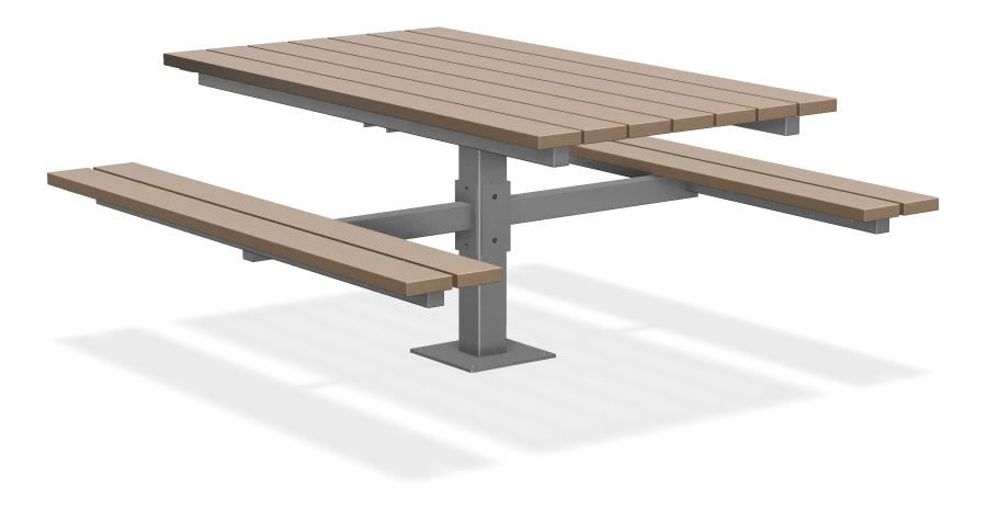 Single Pedestal Picnic Table - Rectangular 6ft