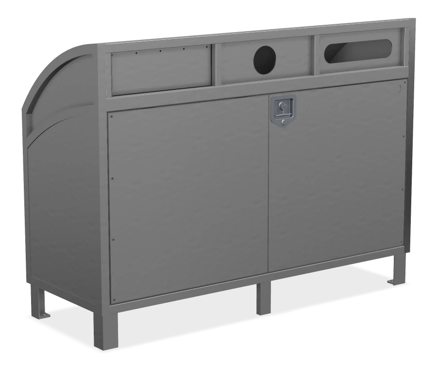 Modena Curved Top Three Stream Recycling Station