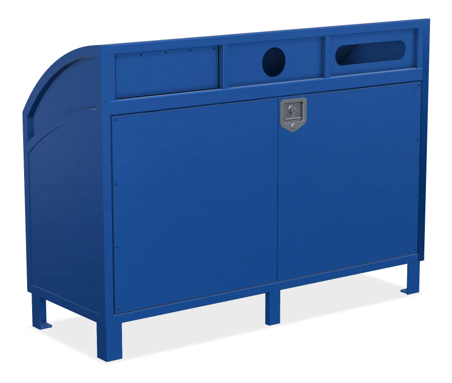 Modena Curved Top Three Stream Recycling Station