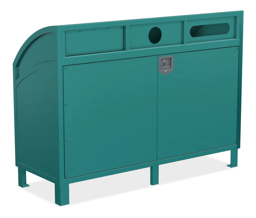 Modena Curved Top Three Stream Recycling Station