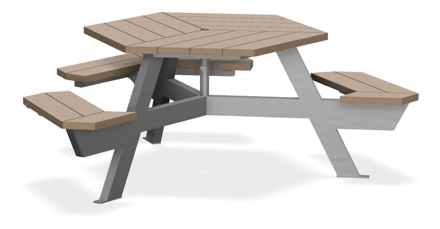Bayview Hexagonal Wheelchair Accessible Picnic Table