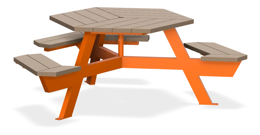 Bayview Hexagonal Wheelchair Accessible Picnic Table