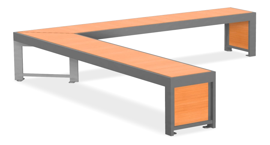 Urban Form Backless Bench 8ft with 45 Degree Angle