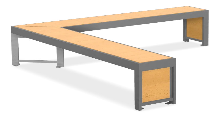 Urban Form Backless Bench 8ft with 45 Degree Angle