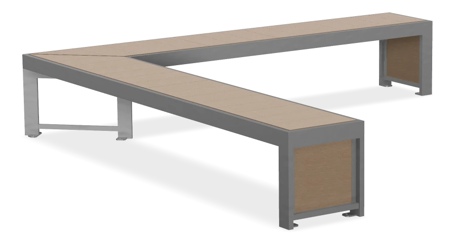 Urban Form Backless Bench 8ft with 45 Degree Angle