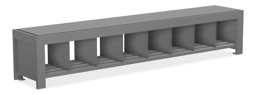 Urban Form Backless  Bench with Storage Pockets 8ft