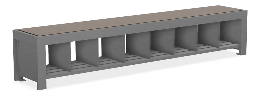 Urban Form Backless  Bench with Storage Pockets 8ft