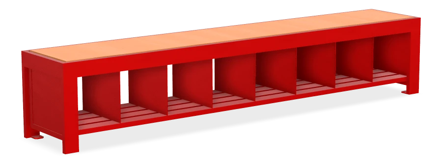 Urban Form Backless  Bench with Storage Pockets 8ft
