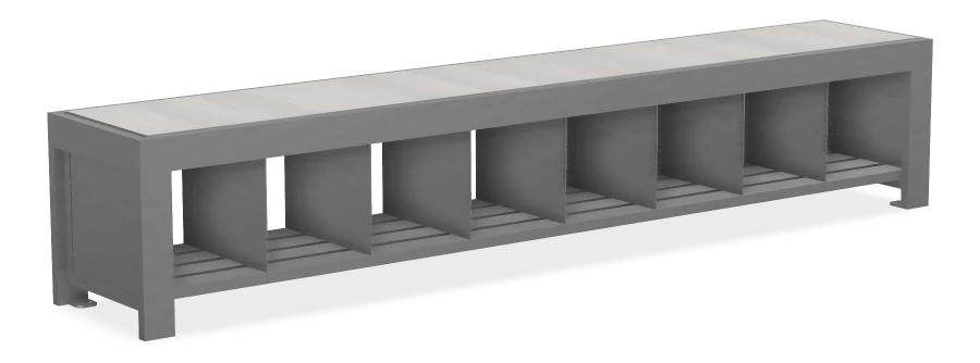 Urban Form Backless  Bench with Storage Pockets 8ft