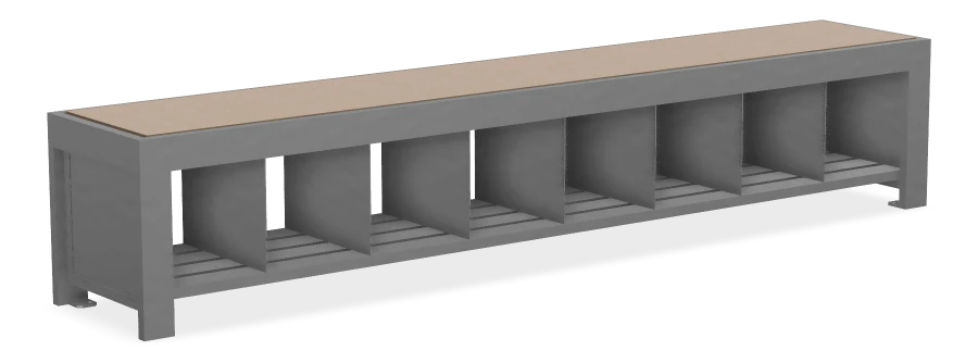Urban Form Backless  Bench with Storage Pockets 8ft