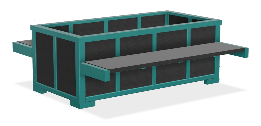 Rutherford Rectangular Planter Double Bench