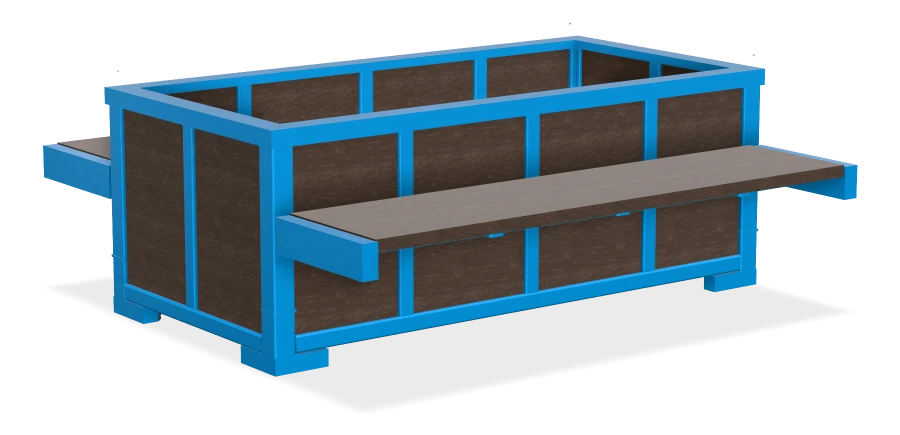 Rutherford Rectangular Planter Double Bench