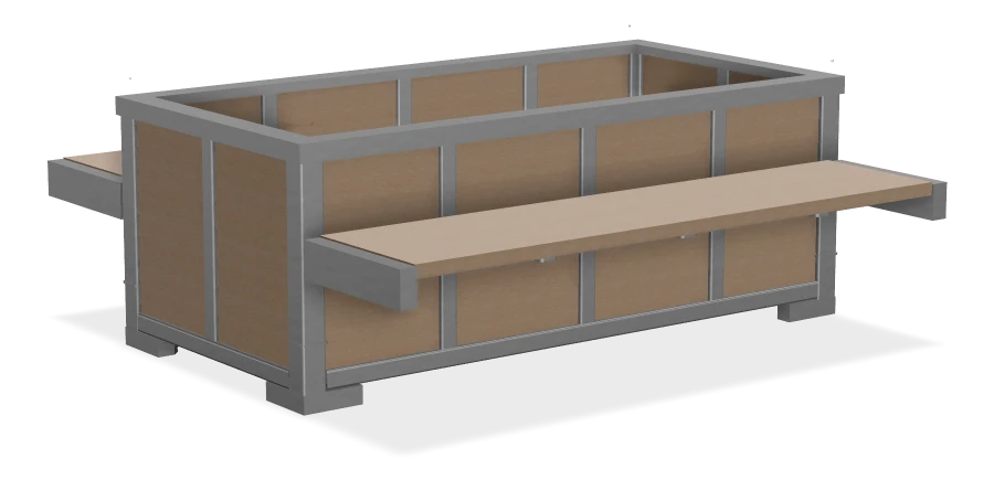 Rutherford Rectangular Planter Double Bench