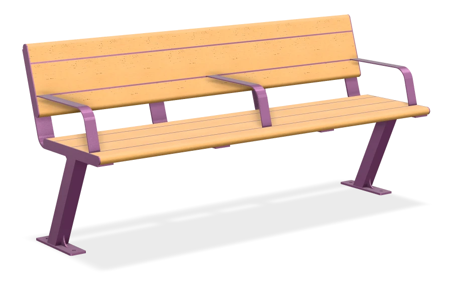 Bayview Plus Bench with Armrests, with Center Armrest 6ft