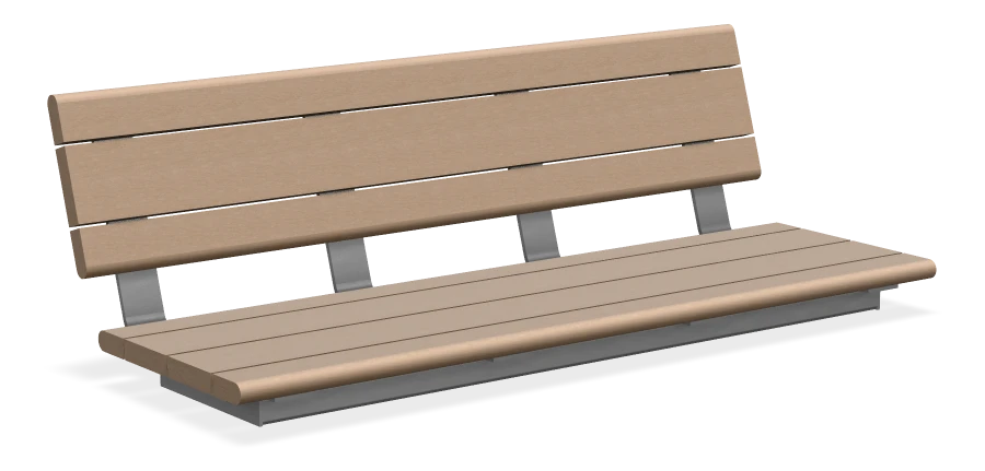 Bayview Wall Top Bench without Armrests 5ft