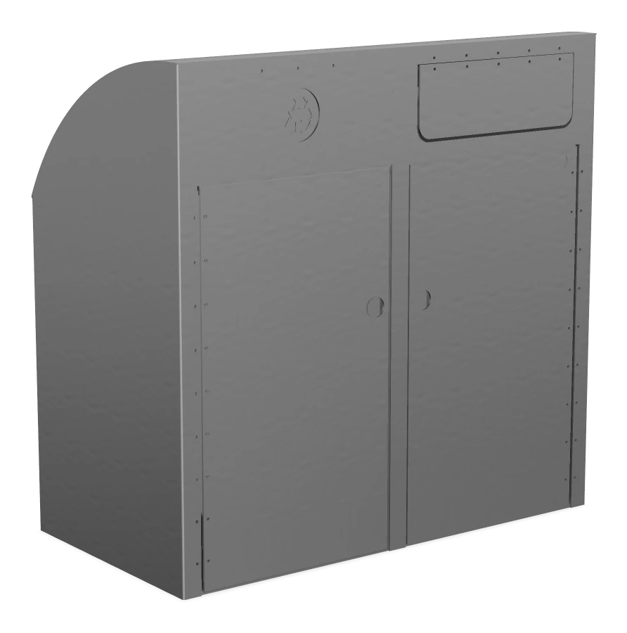 Modena Curved Top ECO Double 35 Gallon Receptacle for Wheeled Trash Can