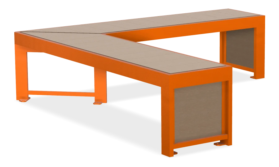 Urban Form Backless Bench 6ft  with 45 Degree Angle
